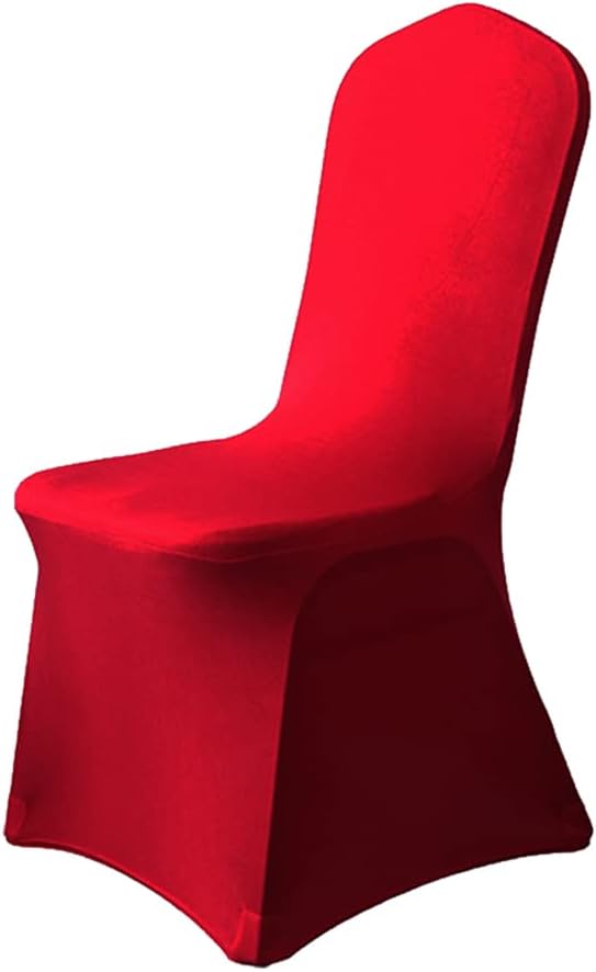 XMNTG 10PCS Red Chair Covers Stretch Polyester Spandex Outdoor Chair Cover Dining Room Chair Slipcovers Universal Chair Protector Cover for Wedding Party Banquet Hotel (Red, 10PCS) by XMNTG