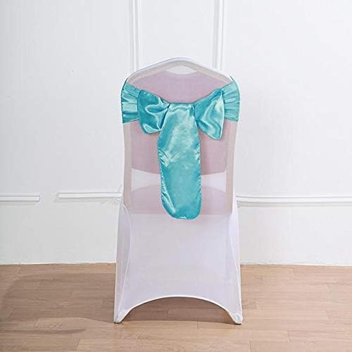 Balsa Circle 100 Turquoise Satin Chair Sashes Bows Ties for Wedding Decorations Party Supplies Events Chair Covers Decor Banquet Reception - Image 4
