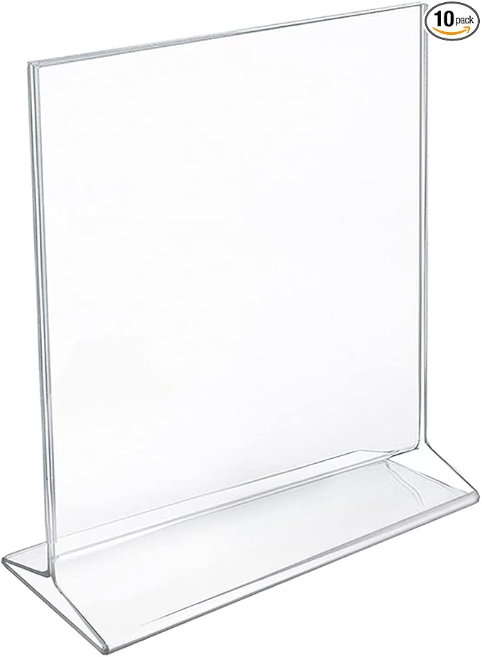 Azar Displays 142709 5.5-Inch Width by 7-Inch Height Top-Load Acrylic Sign Holder, 10-Pack by AzarDisplays