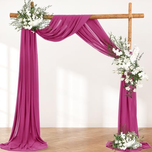 Wedding Arch Draping Fabric 30'' x 18FT Sheer Chiffon Arch Drape Backdrop - Image 5
