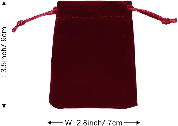 TOPTIE 50Pcs Custom Velvet Gift Bags 2.8x3.6 Inch with Your Logo Printed | Small drawstring jewelry pouches, personalized items for wedding, party, event & gift wrap, dices collection - Image 5