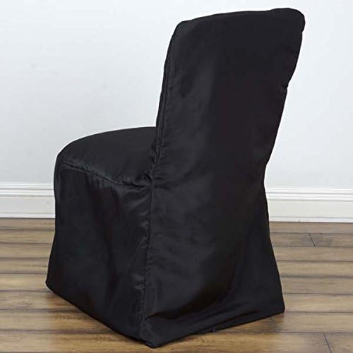 Tableclothsfactory 30 PCS Black Square Top Polyester Banquet Chair Cover Dinning Event Slipcover for Wedding Party Banquet Catering - Image 2