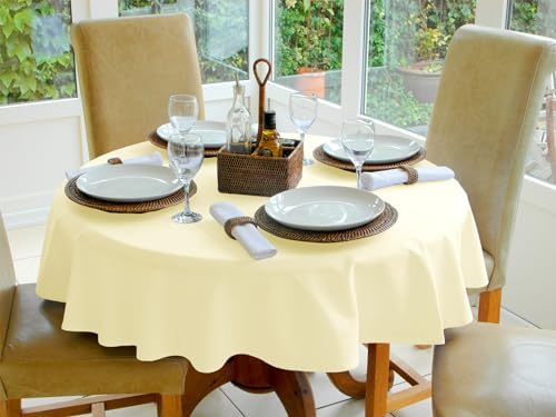 8 Pack Beige Round Tablecloths, Diameter of 70 inch - Image 6