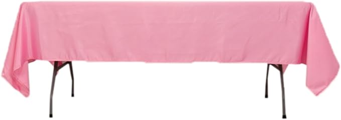 Efavormart Pink Seamless Lamour Satin Rectangle Tablecloth - 60"x102"