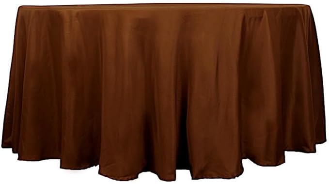10 pcs 120 inch Cinnamon Brown Round Tablecloths Fabric Table Cover Linens | 120" Washable Fabric Table Cloth Covers for Wedding Party Polyester Reception Buffet Events Catering Dining Events Kitchen by BalsaCircle