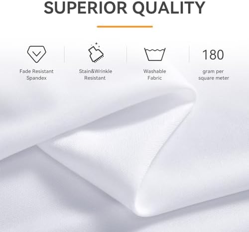 Spandex Tablecloth 8FT Rectangle Table Cover 3 Pack White Wrinkle-Free - Image 4