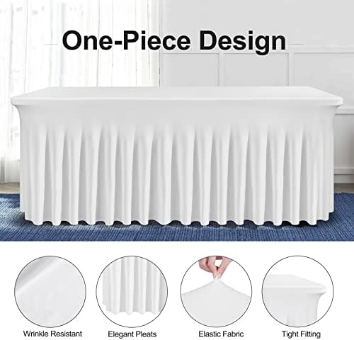 BDDC One-Piece Spandex Table Cloth Skirt for 8FT Rectangle Tables - Image 2