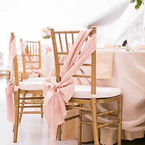 72 Pack Rose Gold Satin Chair Sashes, 7 x 108 Inch, Wedding Bows - Image 6