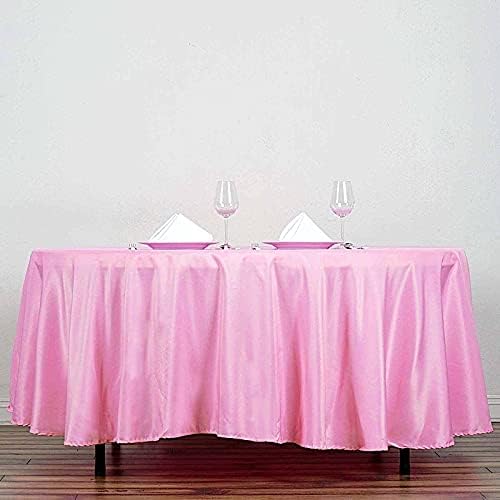 Balsa Circle 10 pcs 108 inch Pink Round Washable Polyester Easy-Care Tablecloth for Indoor and Outdoor Bridal Shower Wedding Table Buffet Table Parties Events Kitchen Dining - Image 2