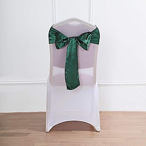 Balsa Circle 50 Hunter Green Satin Elegant Chair Cover Bows Sashes Wedding Banquet Decorations Party Supplies Engagement Events Reception - Image 7