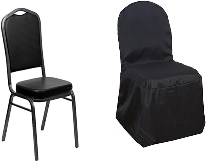 Efavormart 100 PCS Polyester Banquet Chair Covers - Black - Image 8