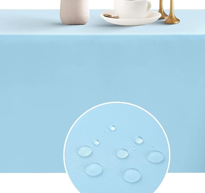 MDS Pack of 5 Rectangle Tablecloth 80 x 84 Inch Polyester Wrinkle Resistant Washable Polyester Table Cloth for Kitchen Dining Buffet Parties, Picnic, Events, Weddings and Restaurants -Baby Blue by MDS