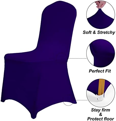 SuperO Waterproof Spandex Chair Cover 25PCS, Stretch Dining Chair Covers, Polyester Outdoor Chair Covers, Protector Stretch Chair Cover for Party Universal, Banquet, Wedding Event, Hotel(Purple) - Image 5