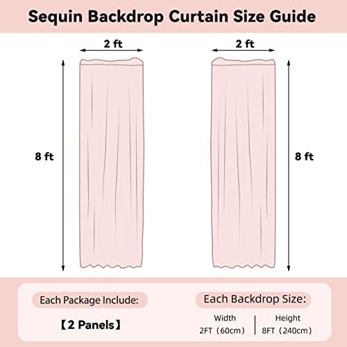 Sugargirl Silver Sequin Backdrop Curtain 2FTx8FT Glitter Background Drapes Sparkle Photography Backdrop for Party Wedding Birthday Wall Decor（2 Panels,Silver - Image 6
