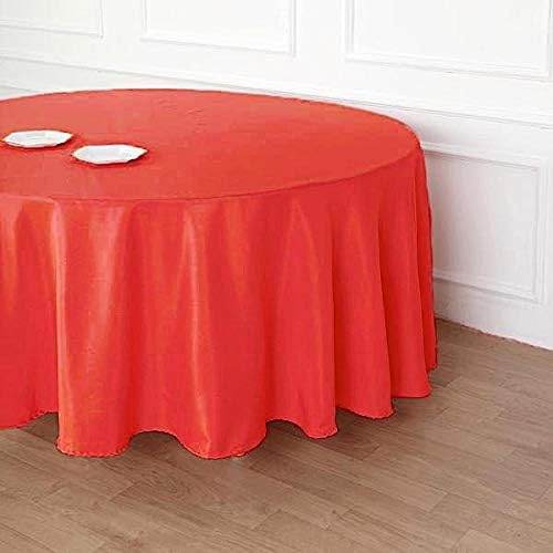 10 pcs 120 inch Red Round Tablecloths Fabric Table Cover Linens | 120" Washable Fabric Table Cloth Covers for Wedding Party Polyester Reception Buffet Events Catering Dining Events Kitchen Dining - Image 5