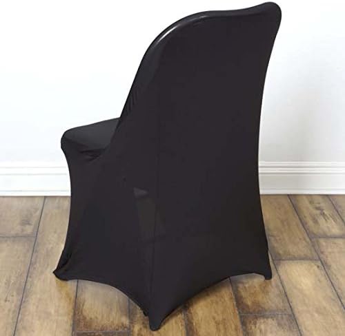 Tableclothsfactory 30 PCS Stretchy Spandex Fitted Folding Chair Cover Dinning Event Slipcover for Wedding Party Banquet Catering - Black by TABLECLOTHSFACTORY
