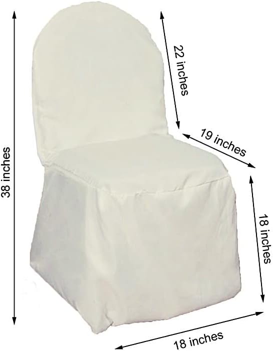 Balsa Circle 50 pcs Ivory Polyester Banquet Chair Covers for Party Wedding Linens Decorations Dining Ceremony Reception Supplies - Image 4