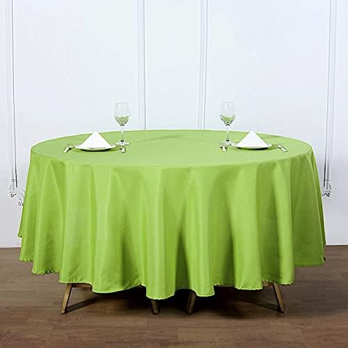 Balsa Circle 6 pcs 90 inch Apple Green Round Washable Polyester Easy-Care Tablecloth for Indoor and Outdoor Bridal Shower Wedding Table Buffet Table Parties Kitchen Dining - Image 2