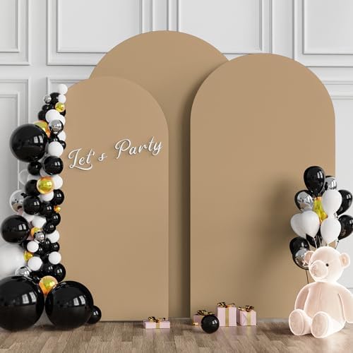 Wokceer Arch Backdrop Cover Khaki Arch Covers Strethy Backdrop Set of 3 - Image 3
