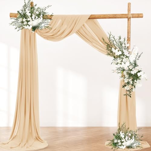 Wedding Arch Draping Fabric 30'' x 18FT Sheer Chiffon Arch Drape Backdrop - Image 5