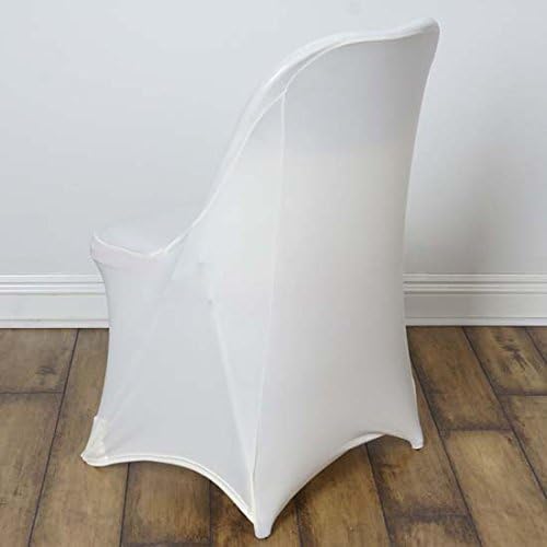 Tableclothsfactory 20 PCS Stretchy Spandex Fitted Folding Chair Cover Dinning Event Slipcover for Wedding Party Banquet Catering - Ivory by TABLECLOTHSFACTORY