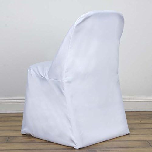 Tableclothsfactory 20 PCS White Linen Polyester Folding Chair Cover Dinning Chair Slipcover for Wedding Party Event Banquet Catering by TABLECLOTHSFACTORY