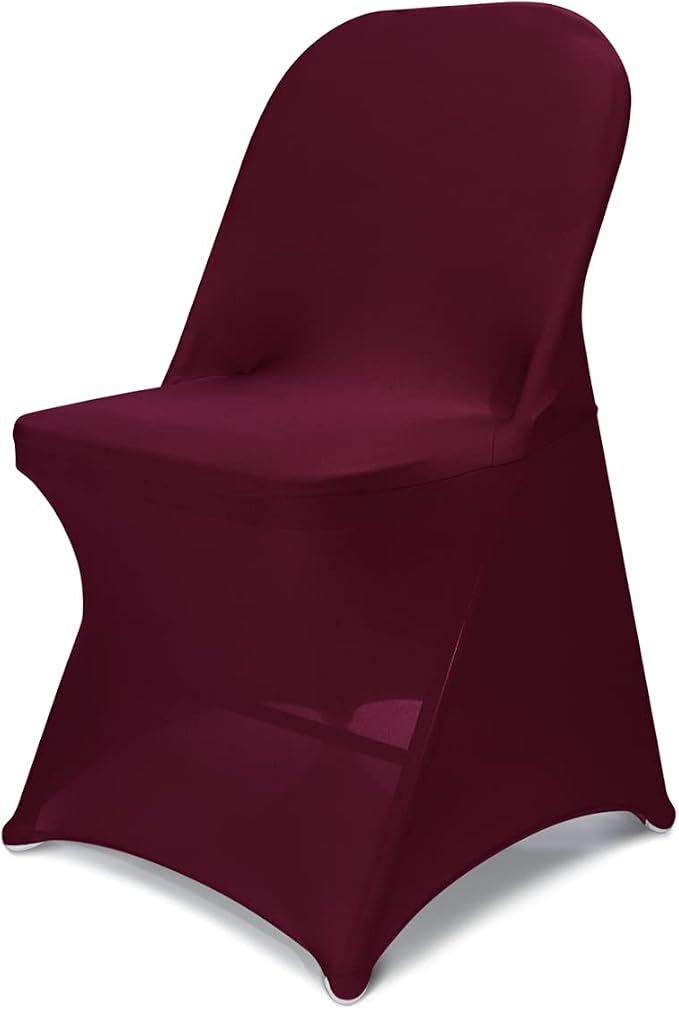 Babenest Stretch Spandex Folding Chair Covers for Wedding, 30PCS Burgundy | Upgraded Universal Washable, Fitted Chair Slipcovers Protector for Holidays, Banquet, Party, Easter Celebration by Babenest