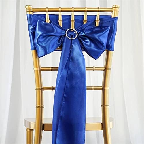 Balsa Circle 50 Royal Blue Satin Elegant Chair Cover Bows Sashes Wedding Banquet Decorations Party Supplies Engagement Events Reception - Image 3