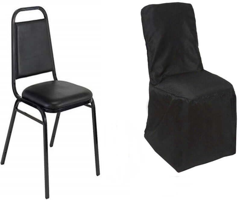Efavormart 20 PCS Black Square Top Polyester Banquet Chair Cover Dinning Event Slipcover for Wedding Party Banquet Catering - Image 7