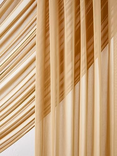 6 Yards Wedding Arch White Sheer Backdrop Curtain 6 Panels Chiffon Fabric Drapery Nude and Cream Ceremony Birthday Party Anniversary Decoration - Image 5