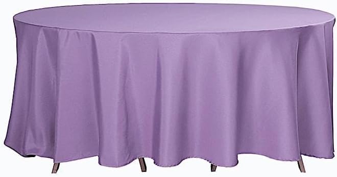10 pcs 120 inch Amethyst Round Tablecloths Fabric Table Cover Linens | 120" Washable Fabric Table Cloth Covers for Wedding Party Polyester Reception Buffet Events Catering Dining Events Kitchen Dining by BalsaCircle