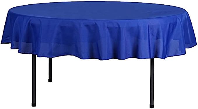 Balsa Circle 6 pcs 90 inch Royal Blue Round Washable Polyester Easy-Care Tablecloth for Indoor and Outdoor Bridal Shower Wedding Table Buffet Table Parties Kitchen Dining by BalsaCircle