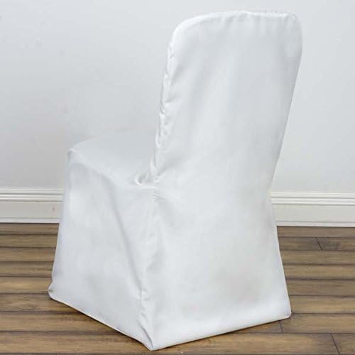 Tableclothsfactory 40 PCS Ivory Square Top Polyester Banquet Chair Cover Dinning Event Slipcover for Wedding Party Banquet Catering - Image 2