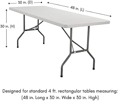 YOUR CHAIR COVERS Rectangular Spandex Table Covers 4ft Fitted Tablecloth Wedding Event Patio Decorations Elastic Fabric Stretch Tables Cover for 4 ft Folding Table (Ivory) - Image 3
