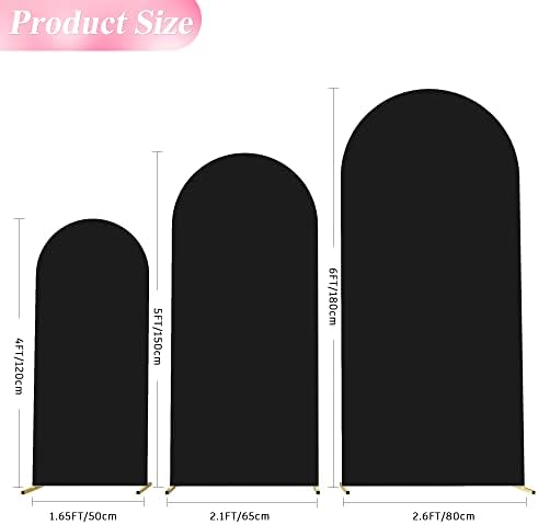 Wokceer Arch Backdrop Cover Arch Covers Strethy Backdrop Set of 3 Black - Image 2