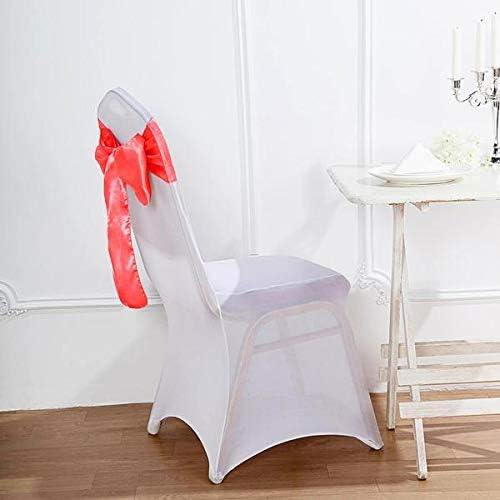 Balsa Circle 10 Red Satin Elegant Chair Cover Bows Sashes Wedding Banquet Decorations Party Supplies Engagement Events Reception - Image 6
