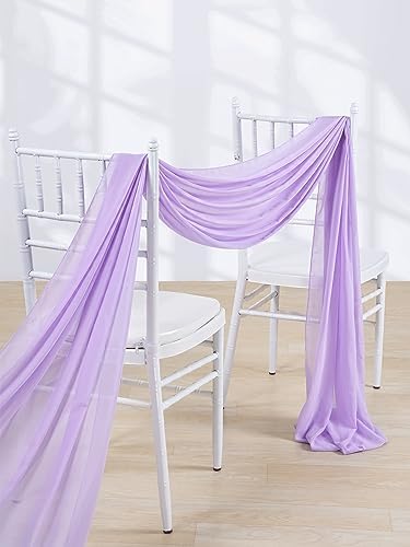 Light Purple Arch Drapes Chiffon Wedding Backdrop Fabric 6 Panels 6 Yards for Baby Shower Birthday Party Decorations - Image 5