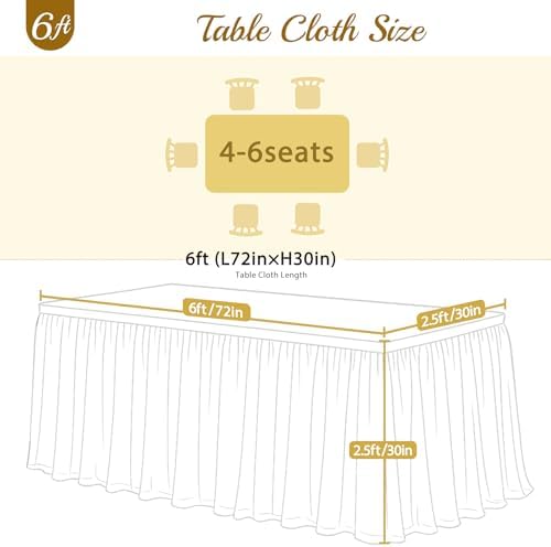4 Pack Sage Green Table Cloth for 6 Foot Rectangle Tables Spandex Fitted Tablecloth 6ft Stretch Table Covers Skirt Green Banquet Tablecloths Wrinkle Free Tablecloth for Party Wedding Birthday Event - Image 5