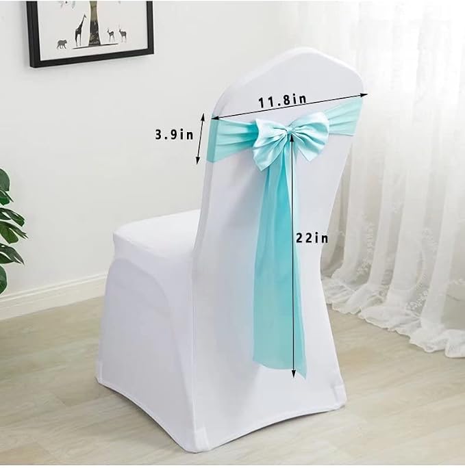 Pack of 50 Satin Stretch Chair Sash Bow, No Need Tied, Spandex Chair Bands, Chair Ribbons Bows for Hotel Wedding Party Banquet Birthday Reception Decor (Magenta) - Image 4