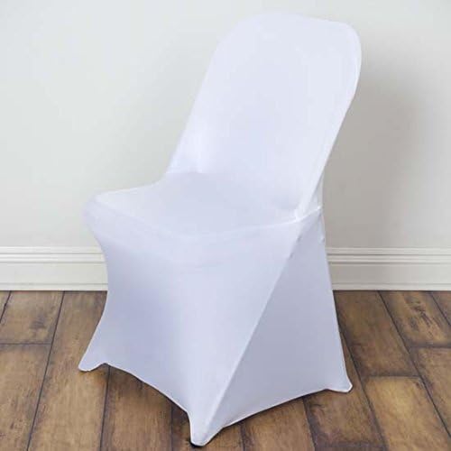 Tableclothsfactory 30 PCS Stretchy Spandex Fitted Folding Chair Cover Dinning Event Slipcover for Wedding Party Banquet Catering - White by TABLECLOTHSFACTORY