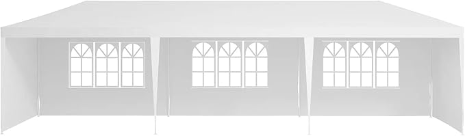 10' X 30' Outdoor Wedding Party Tent Canopy Tent with 5 Removable Sidewalls, Heavy Duty Waterproof Gazebo Patio Shelter for BBQ Camping Party Cater Events