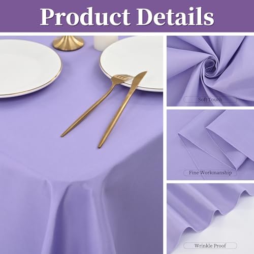 12 Pack Lavender Tablecloths for Rectangle Tables, 60 x 102 Inch - Image 5