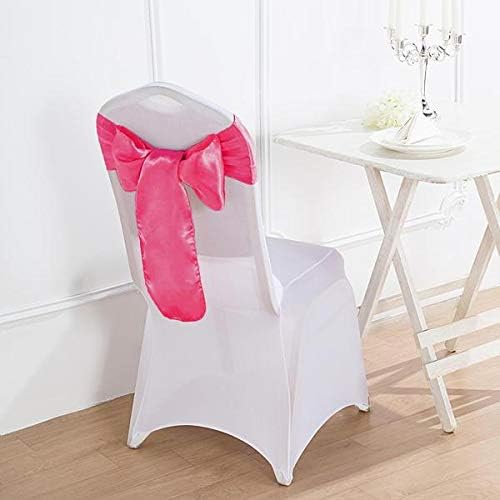 BalsaCircle 100 Fuchsia Satin Chair Sashes Bows Ties for Wedding Decorations Party Supplies Events Chair Covers Decor Banquet Reception by BalsaCircle