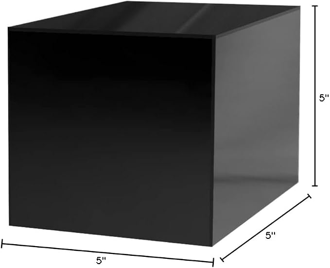 5 Inch Acrylic Display Riser Box Black Square Retail Product Riser One Open Side No Lid Preassembled Merchandise Storage Box Flippable Cubby for Expos and Tradeshows by Marketing Holders - Image 4