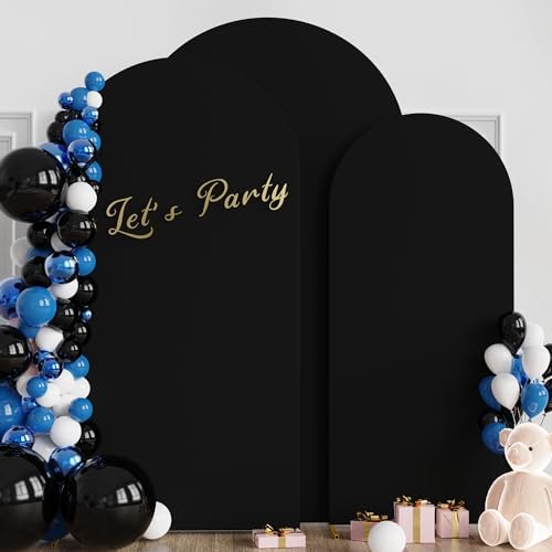 Wokceer Arch Backdrop Cover Black Arch Covers Strethy Backdrop Set of 3 - Image 3
