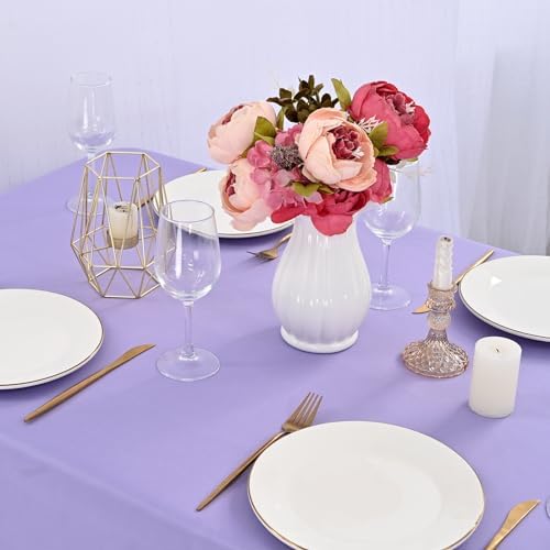 12 Pack Lavender Tablecloths for Rectangle Tables, 60 x 102 Inch - Image 2