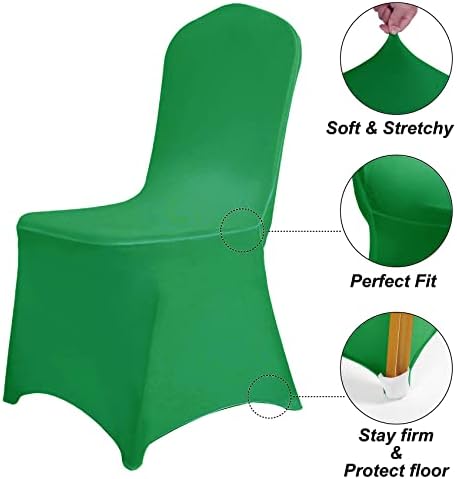 SuperO Waterproof Spandex Chair Cover 25PCS, Stretch Dining Chair Covers, Polyester Outdoor Chair Covers, Protector Stretch Chair Cover for Party Universal, Banquet, Wedding Event, Hotel(Emerald) - Image 5