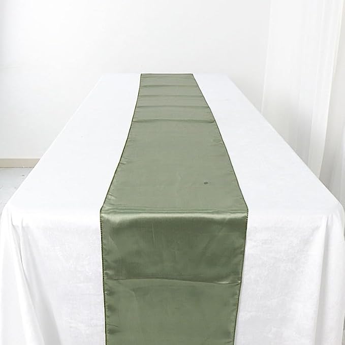 Balsa Circle 6 pcs 12 x 108 inch Eucalyptus Green Satin Table Runners Wedding Table Top Party Supplies Reception Linens Decorations - Image 8