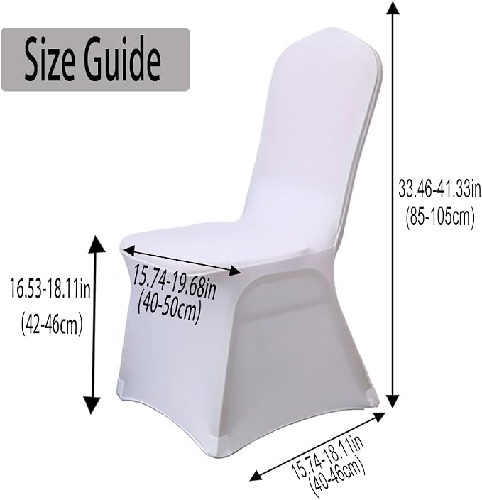 XMNTG 100PCS White Chair Covers Stretch Polyester Spandex Outdoor Chair Cover Dining Room Chair Slipcovers Universal Chair Protector Cover for Wedding Party Banquet Hotel (White, 100PCS) - Image 5