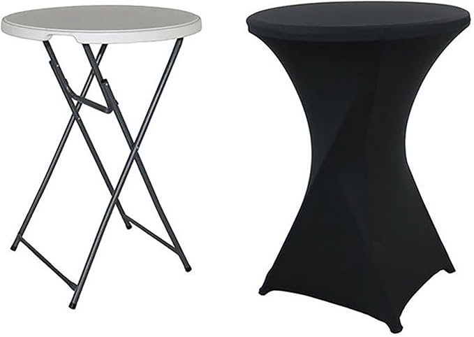 Spandex Cocktail Table Covers White, 4 Pack 30x43 inch Fitted Tablecloths Round Highboy Stretch Table Cloths for Party, Bar, Wedding, Birthday, Banquet PTC22E - Image 2